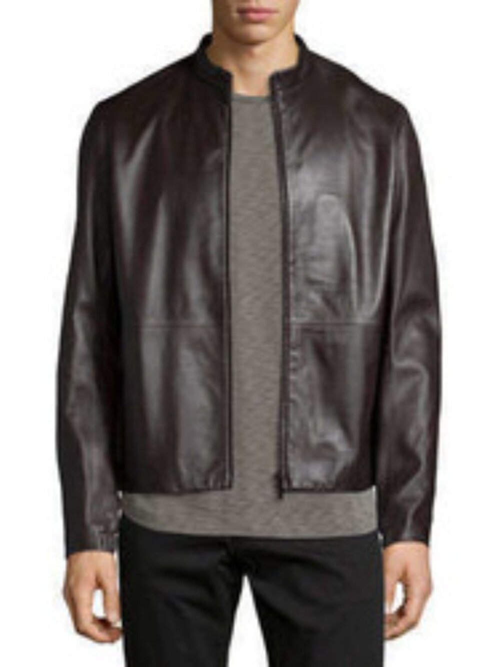 THEORY Arvid L Revolt 100% Lambskin Leather Jacket Distressed Brown Men's M